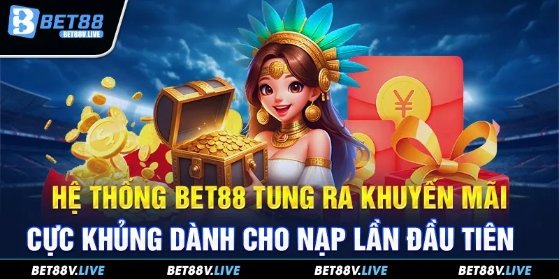 Hệ thống Bet88 tung ra khuyến mãi cực khủng dành cho nạp lần đầu tiên